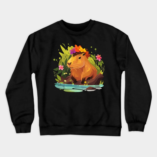 capybara Crewneck Sweatshirt by piratesnow